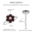 thumbnail image 6 of Rosec Jewels Natural Garnet Flower Engagement Ring for Women - Garnet Diamond Ring - AAA Quality - with Jewelry Box, 925 Sterling Silver, US 4.00, 6 of 9