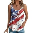 thumbnail image 2 of Jsaierl Independence Day Tops for Women Casual Elegant Sleeveless Tank Top Patriotic Red White and Blue Graphic Camisole Soft Spaghetti Strap Blouses Vest, 2 of 5