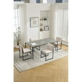 thumbnail image 5 of Modern Dining Chairs set of 2, Upholstered Linen cushions and backrest with minimalist craft iron racks, Ivory, 5 of 9