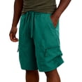 thumbnail image 3 of ZRGHAOYLQ Men Casual Shorts Elastic Waist Drawstring Shorts Classic Fit Flat Front Lightweight Summer Beach Shorts with Pockets, 3 of 9