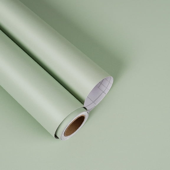 Peel And Stick Self-Adhesive Wallpaper Sage Green 17.7 in x 118 in Removable Wall And Cabinet Covering Modern
