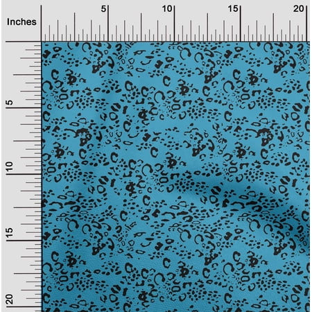 oneOone Polyester Spandex Teal Blue Fabric Animal Skin Sewing Fabric By The Yard Printed Diy Clothing Sewing Supplies 56 Inch Wide-V3L