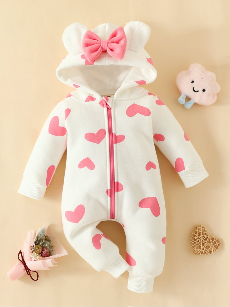 Newborn Baby Girl Winter Clothes Baby Snow Suit Infant Strawberry