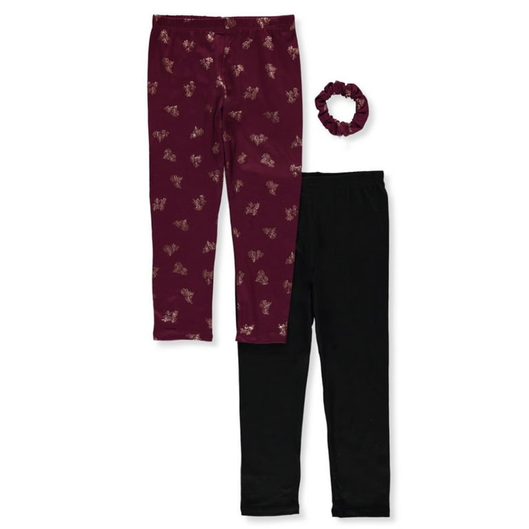 Love Republic Girls 2 Pack Leggings With Scrunchie burgundy