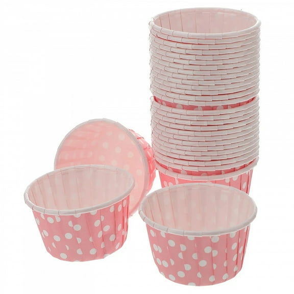 50pcs Useful Dessert Bowls Ice Cream Paper Bowls Disposable Paper Cups (Pink)
