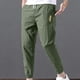 thumbnail image 5 of Pantalones casuales de moda para hombre, con bolsillos y tobillos, color liso, cintura elástica y cordón ajustable., 5 of 6