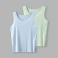 thumbnail image 2 of ZACPNCV Girls Tank Tops Kids Toddler Solid Sleeveless Undershirt Girls Dance Tops Cotton Basic Undershirts Athletic T-Shirts Light Blue 5-6 Years, 2 of 6