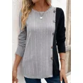 thumbnail image 3 of Sweaters Camisa De Manga Larga Acanalada Para Mujer Sueter, 3 of 5