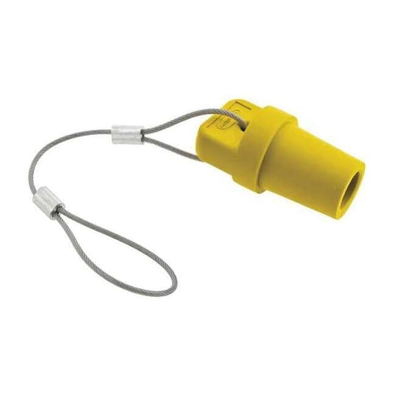 Hubbell Wiring Device-Kellems Single Pole Connector Cover,Male,Yellow HBLMCAPY