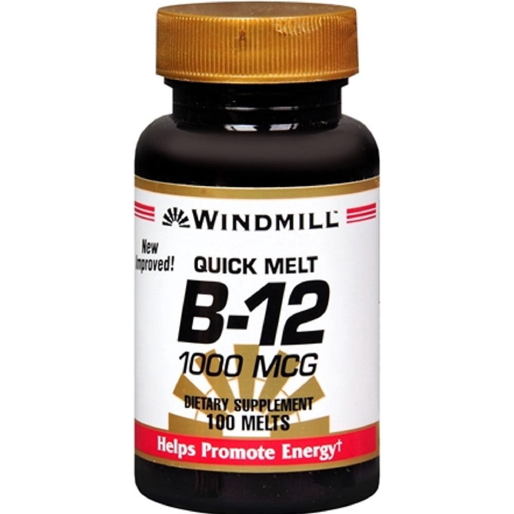 Windmill Vitamin B-12 1000 mcg Quick MeltsTablets 100 ea (Pack of 2)