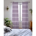 thumbnail image 3 of Purple Boho Sheer Curtains 84 Inch Length 2 Panels Set for Living Room/Bedroom, Vintage Ethnic Tribe Abstract Art Kitchen Curtains Grommet Semi-Sheer Curtains Drapes Voile Window Treatments 42"x84"x2, 3 of 7