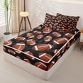 thumbnail image 2 of Homewish Ball Games Zipper Full Size Comforter Sets with Fitted Sheet and 2 Pillowcases For Kids,American Rugby Football Gaming Zipper Bedding Set,Black Reversible,4-Piece, 2 of 7