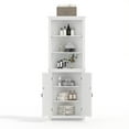 thumbnail image 2 of Armoire d'Angle Style Ferme Blanche de 64 Pouces, avec 2 Portes de Grange, Grande Huche de Rangement avec Tablettes Ajustables, 2 of 8