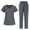 10# Gray, variant on Scrubs for Women Set Quick Drying Solid Medical Nurse Uniform Stretch V-Neck Scrub Top & Cargo Pant Jogger Scrub Set Red L