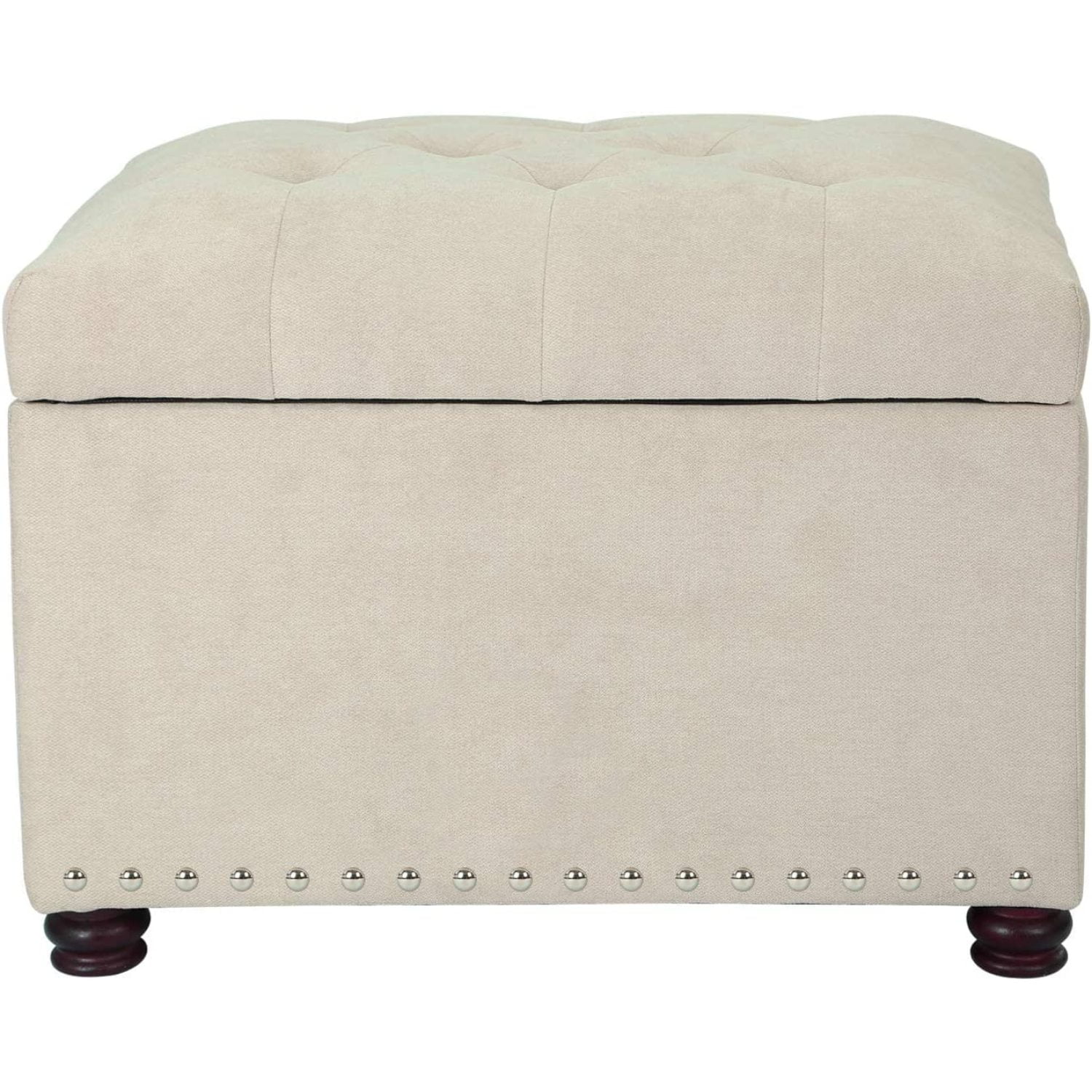 Bilot Fabric Storage Ottoman Lift Top Rectangular Foot Rest Stool with