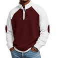 thumbnail image 5 of Jalioing Sweatshirts for Men Casual Color Block Half Zip Stand Collar Texture Pullover Shirt Fashion Long Sleeve Tops, 5 of 6