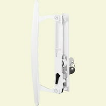 Prime-Line Products C 1197 7-1/4 in. White, Diecast, Flush Mounted Sliding Patio Door Latch with Pull Handle