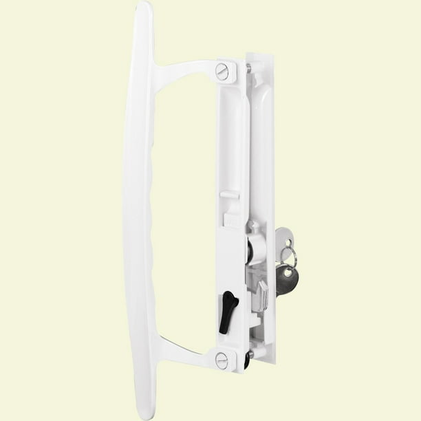 PrimeLine Products C 1197 71/4 in. White, Diecast, Flush Mounted Sliding Patio Door Latch with