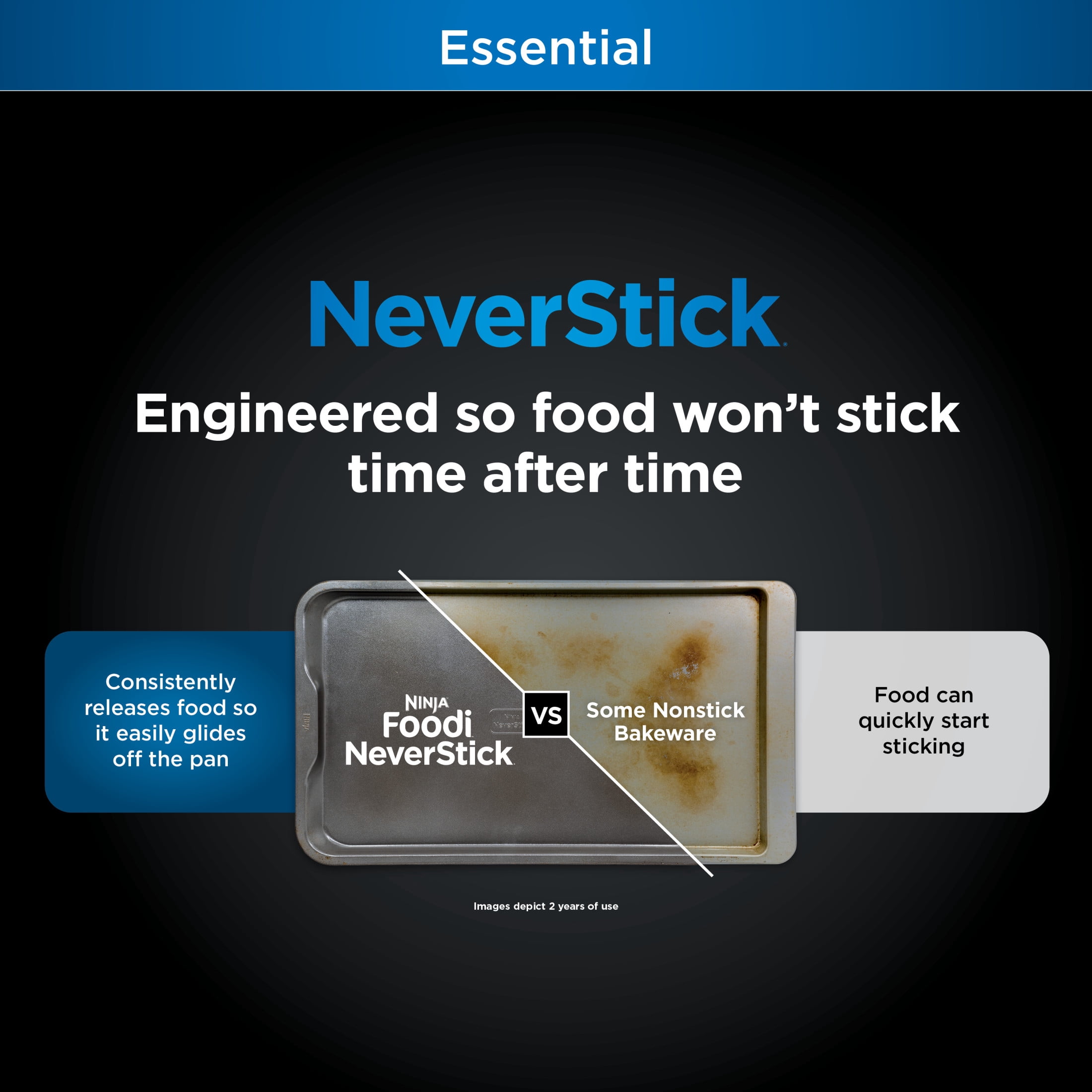 Ninja NeverStick® Essential 3-Piece Baking Sheet Set, Dishwasher Safe, B13003