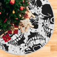 thumbnail image 5 of Coolnut Halloween Tree Skirt, Abstract Grunge Skulls Xmas Tree Skirt, Floor Door Round Mat Decorations for Holiday Party Home Christmas Day Ornaments,35.4", 5 of 6
