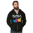 thumbnail image 5 of Retro NASA Worm Logo Space Shuttle Zip Up Hoodie Men's Women's Brisco Brands S, 5 of 6