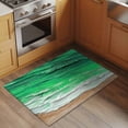 thumbnail image 3 of Coastal Ocean Washable Small Entryway Area Rugs 2'x3', Beach Dark Green Waves Gradient Oil Painting Low Pile Throw Rug Non-Slip Sturdy Edge Binding Carpet for Front Door Floor Room Entry, 3 of 9