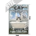 thumbnail image 5 of Funny Bathroom Quote Metal Tin Sign Wall Decor, Cat Wash Your Paws Vintage Tin Signs for Office Home Classroom Bathroom Decor, Best Farmhouse Decor Gift for Women Men Friends 12x8 inches, 5 of 6