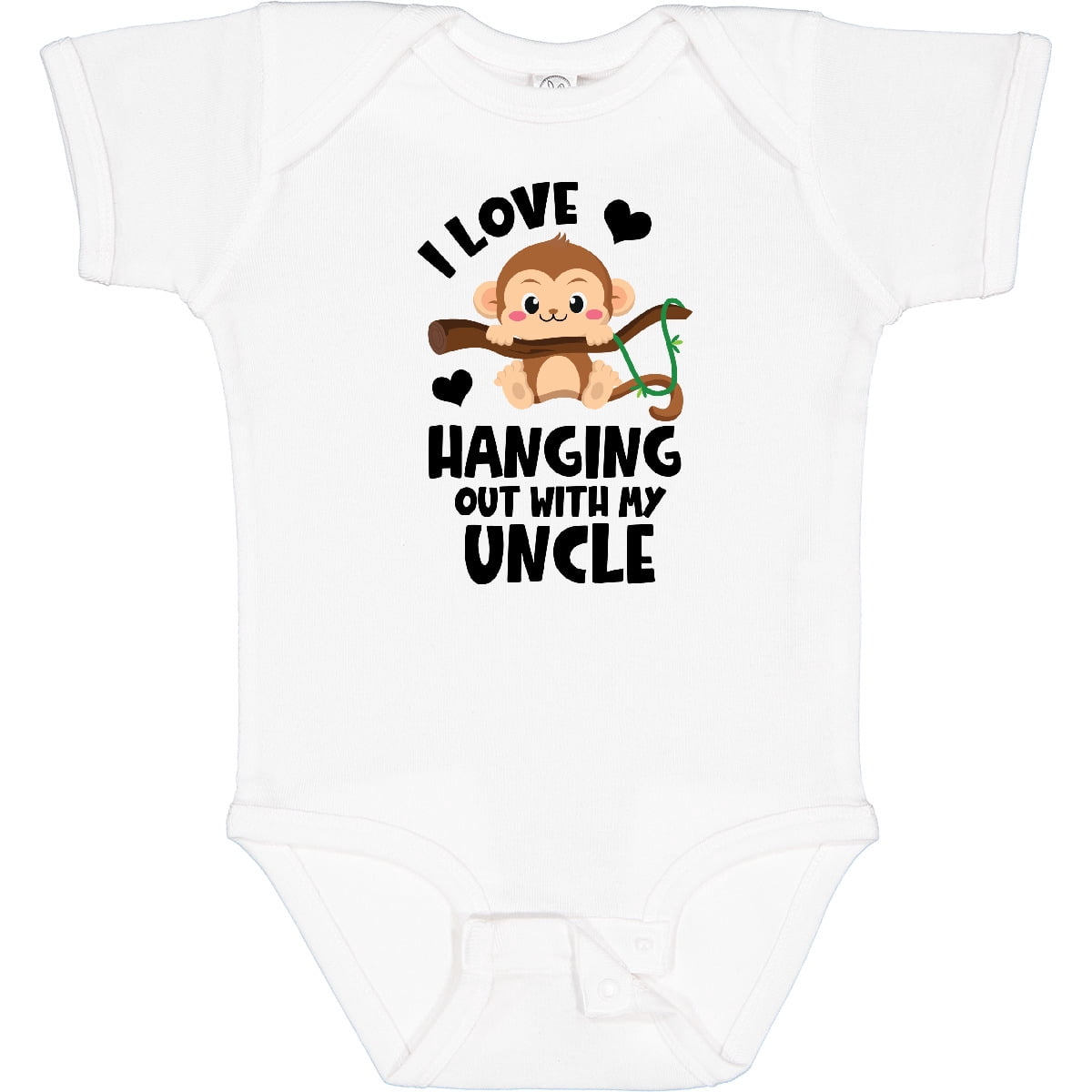Inktastic Monkey I Love Hanging out with My Uncle Boys or Girls Baby Bodysuit