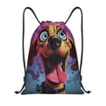 thumbnail image 1 of Xecao Cartoon Big-Eyed Dog Pattern Sports Drawstring Backpack - String Swim Gym Bag with Wet Proof Pocket for Women&Men-Medium, 1 of 6