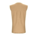 thumbnail image 5 of Chiccall Summer Tank Tops for Women V-Neck Button Down Shirt Loose Collared Sleeveless Blouses Khaki S, 5 of 6