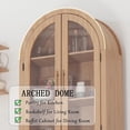 thumbnail image 7 of Accreate 60" Arched Display Cabinet with Fluted Details, Boho Glass Door Bookshelf, 5-Tier Tall Wood Pantry Cabinet, Arched Hutch Storage Cabinet for Entryway, Kitchen, Living Room, 7 of 7