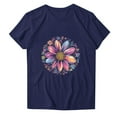 thumbnail image 3 of Delliss Womens Short Sleeve Fashion Print Crew Neck Shirts Loose Casual Tee T-Shirt, 3 of 3