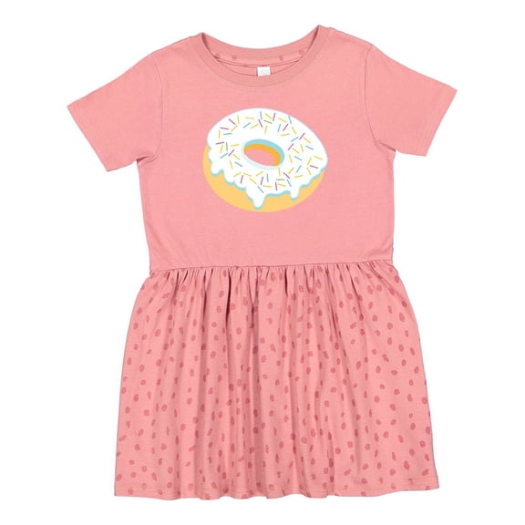 Inktastic White Donut with Sprinkles Girls Toddler Dress