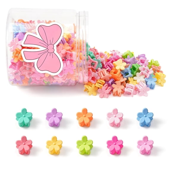 TUWAFE 150 Pcs Colorful Mini Flower Hair Clips Small Claw Clips Cute Hair Clips for Girls Hair Accessories for Women Girls Toddler