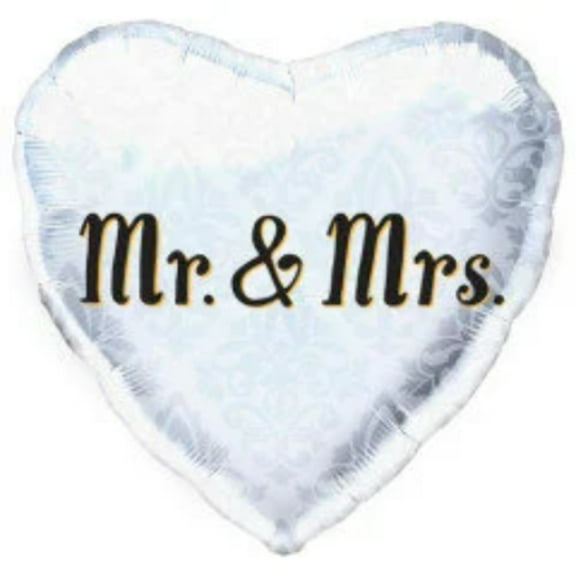 18" MR & MRS HEART Balloon • Party Supplies Decorations Foil Mylar Balloon