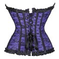 thumbnail image 3 of Grebrafan Corsets Women Gothic Lace up Bustier Top Purple XS, 3 of 5
