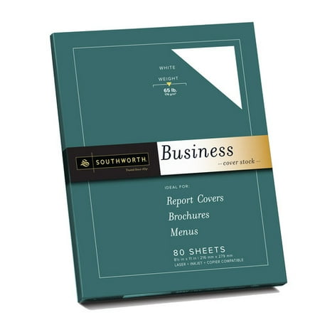 Southworth Linen Cardstock, 8.5"x11", White, 80 Count