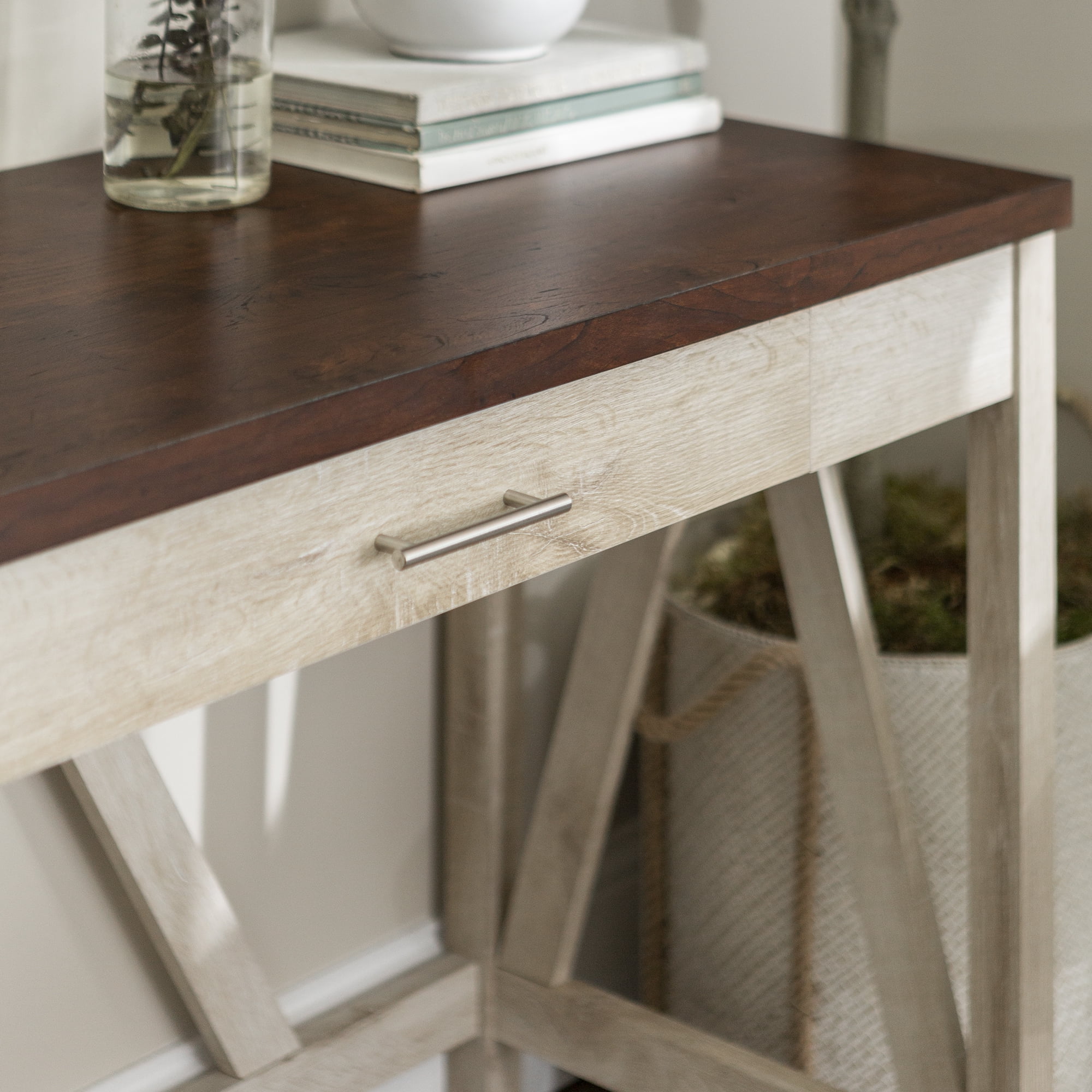 allen + roth 44-in Brown Rustic Writing Desk in the Desks department at