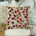 thumbnail image 7 of Throw Pillow Case CaliTime 18" X 18" Luxury Chenille Cute Leaves Cushion Cover Shell for Couch Sofa Home Decoration Ecru Red, 7 of 7