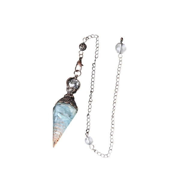 Crystal Pendulum Natural Stone Pendulums Pendant for Faceted Point Divination Necklace Crystals Dowsing