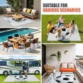 thumbnail image 3 of Circle Footballs Striped Outdoor Rug for Patio/Deck/Porch, Non-Slip Large Area Rug 3 x 5 Ft, Black White Stripes Geometric Indoor Outdoor Rugs Washable Area Rugs, Reversible Camping Rug Carpet Runner, 3 of 8