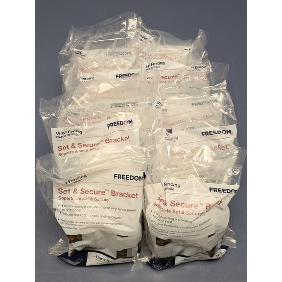 (20) Freedom Set & Secure White Vinyl Fence Bracket - 73004620 (10 - 2-packs)