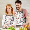 thumbnail image 5 of White Cow Strawberry Heart Pattern Apron-Garden Aprons for Women with Pockets-Cotton Linen Waterproof Kitchen Cooking Gardening Aprons Adjustable for Kitchen,Cooking,BBQ and Salon 33x27 Inch, 5 of 7