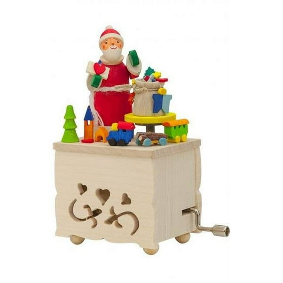 Alexander Taron 150 Graupner Music Box - Santa with Toys Plays Tune We Wish You a Merry Christmas