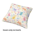 thumbnail image 3 of Throw Pillow Covers, Colorful Bohemian Rabbit Flowers Soft Square Pillow Cases with Invisible Zipper for Couch Bed Sofa, Farmhouse Fall Home Decor 12"x12", 3 of 7