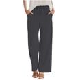 thumbnail image 6 of Women Capri Pants 2026 Summer Linen Cotton Cropped Trouser with Pockets Beach Casual Cruise Fashion Lounge Capris, 6 of 7