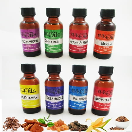Aroma Ring Fragrance Discs - 8 Aroma Therapy Oils Set Classic Scent Home Fragrance Air Diffuser Burner 30ml