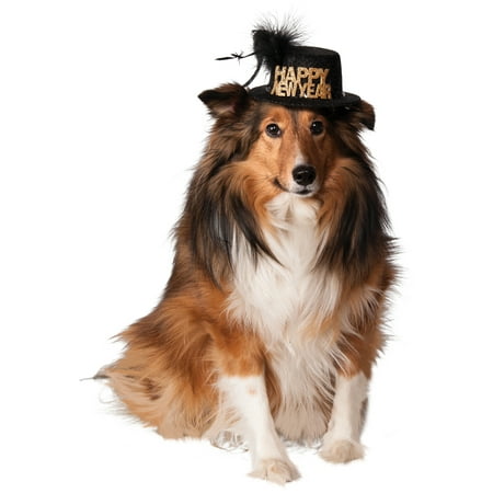 Happy New Years Eve Black Pet Dog Cat Costume Party Top Hat