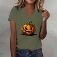 thumbnail image 2 of Halloween Shirts for Women V Neck Tops for Women Halloween Graphic Tee Womens Summer Tops Ladies' Halloween Top Summer Tops for Women Oversized Tshirts Tshirts for Women Vintage Tshirts Womens Tops, 2 of 4