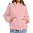 thumbnail image 4 of Mlzmgr Womens Hoodies V Neck Drawstring Pullover Fall Solid Color Loose Comfy Sweatshirts Blouse, 4 of 9